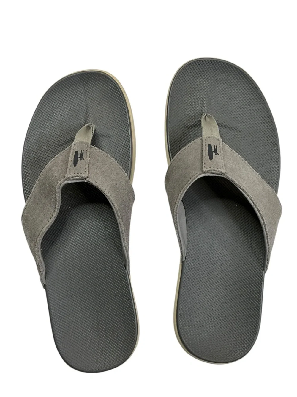 Johnnie-O Dockside Leather Flip Flop Sandals Gray Men's US 9 Suede